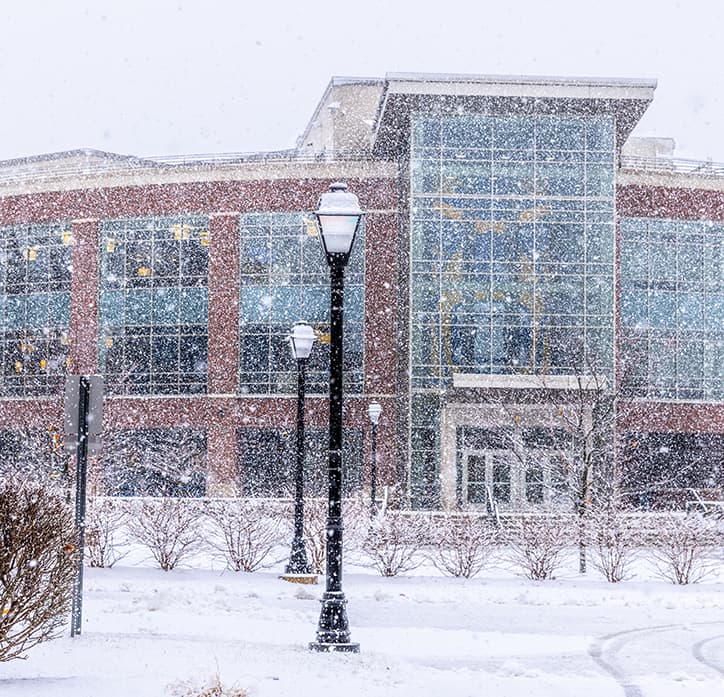Photo of campus in the winter
